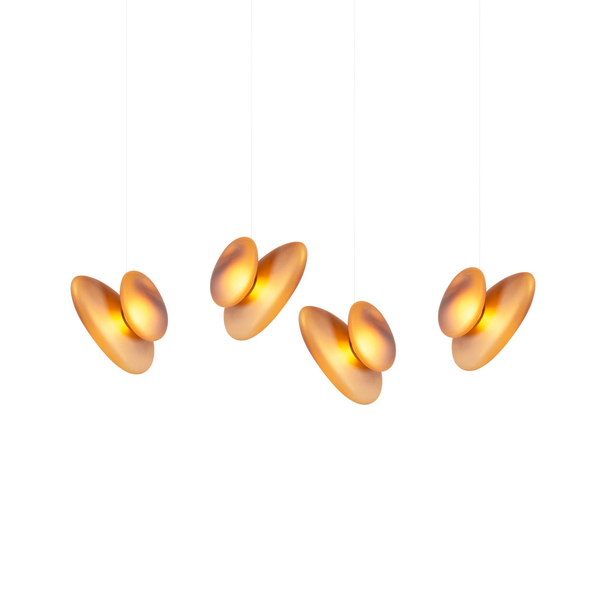 Pebble Linear 4 Pendant Light: B + Citrine + Citrine