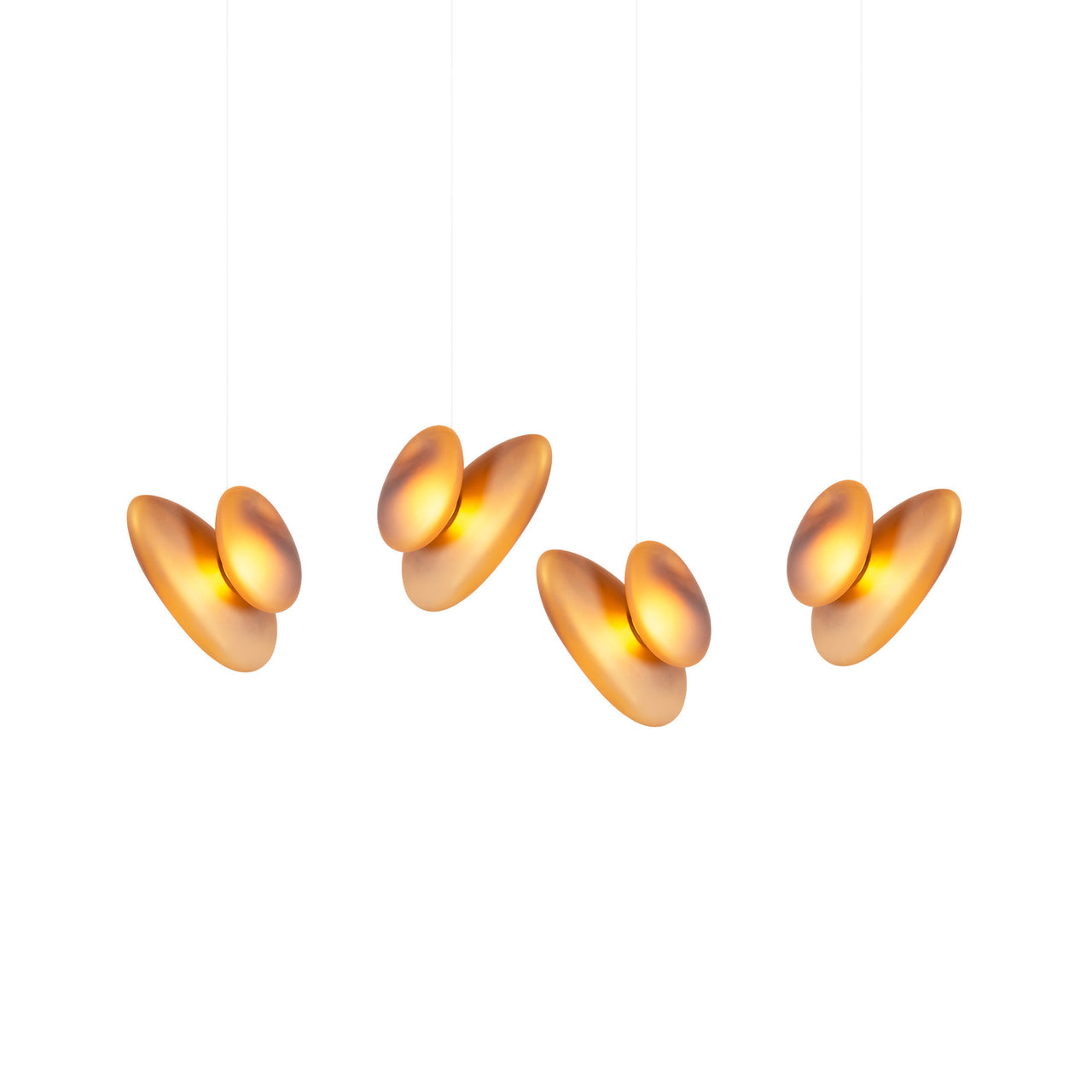Pebble Linear 4 Pendant Light: B + Citrine + Citrine