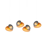 Pebble Linear 4 Pendant Light: B + Citrine + Slate