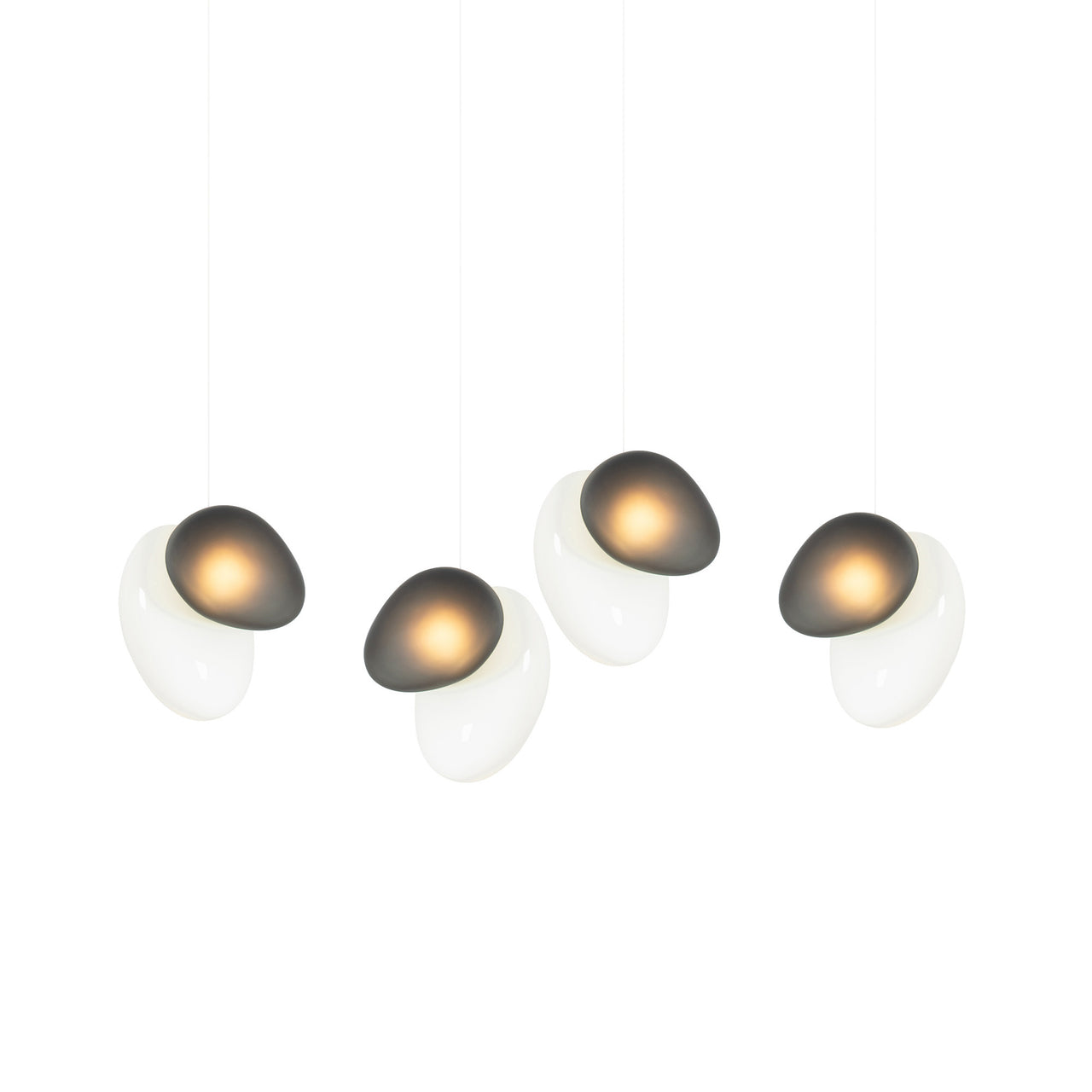 Pebble Linear 4 Pendant Light: A + Pearl + Slate