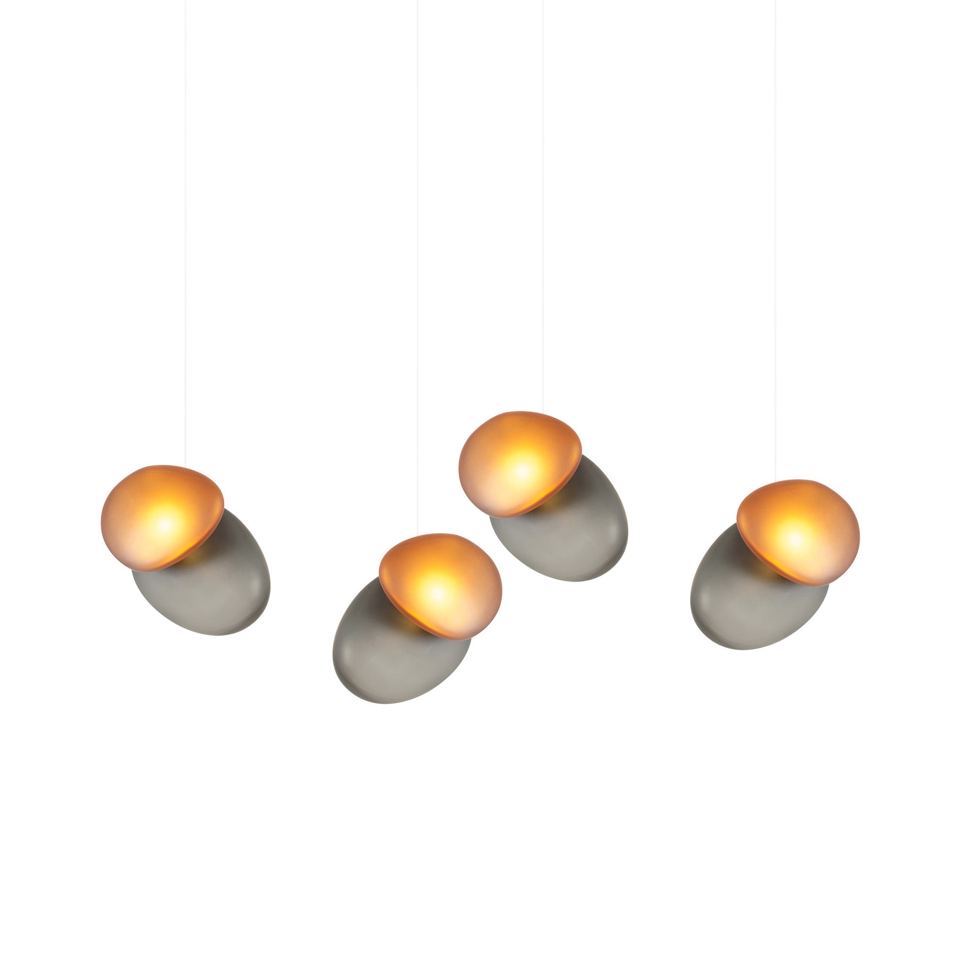 Pebble Linear 4 Pendant Light: A + Slate + Citrine