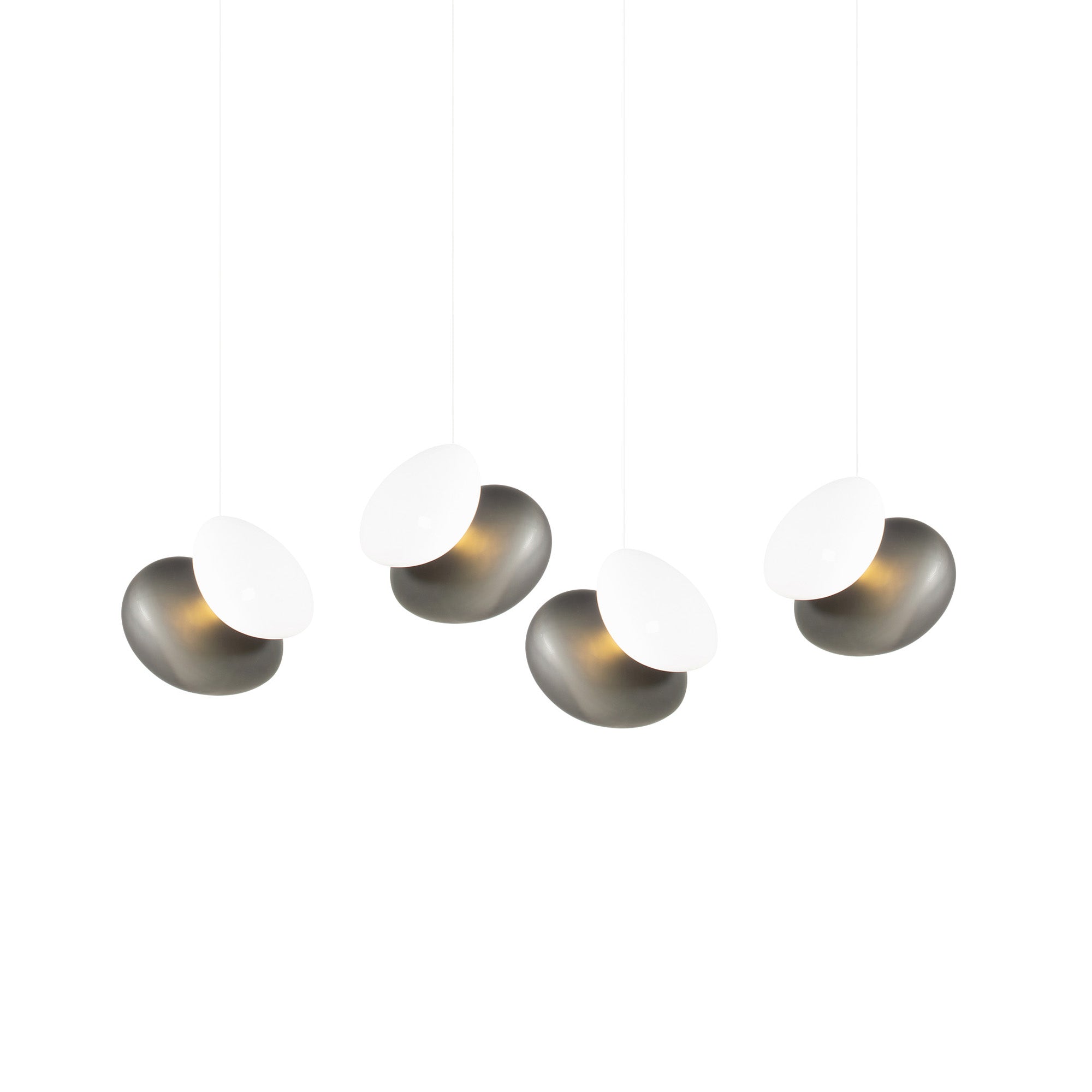 Pebble Linear 4 Pendant Light: A + Slate + Pearl