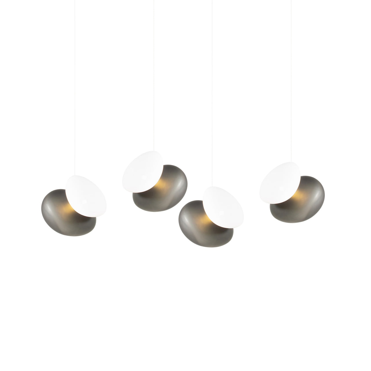 Pebble Linear 4 Pendant Light: A + Slate + Pearl
