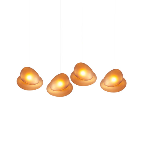 Pebble Linear 4 Pendant Light: A + Citrine + Citrine
