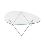 Pedrera Coffee Table: Transparent Glass + Chrome