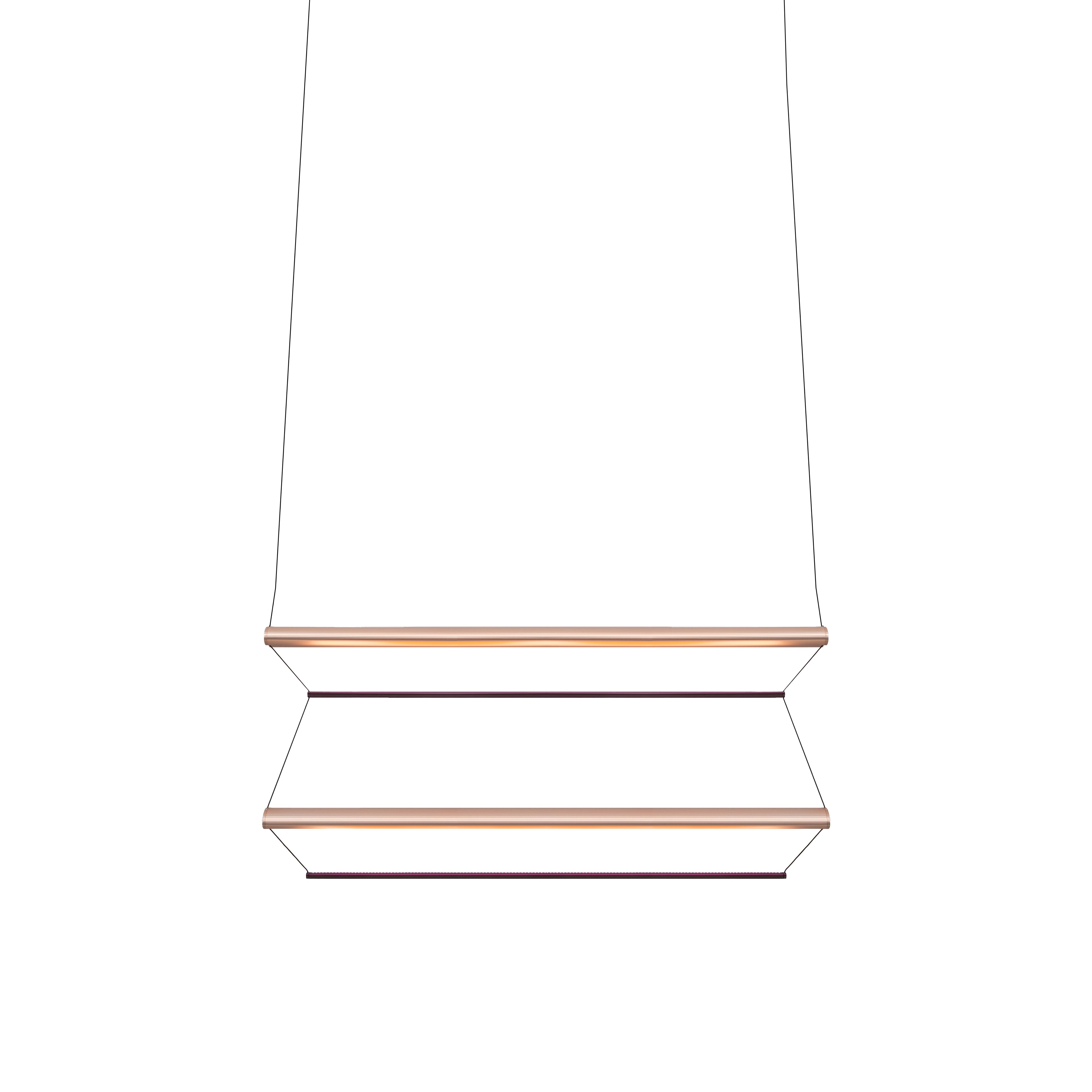 Tier 150 Vertical Pendant Light: 2V + Anodized Copper + Amethyst