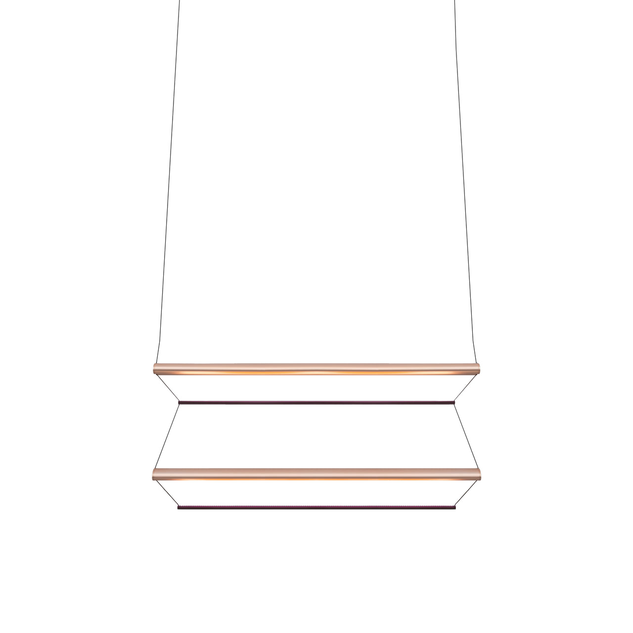 Tier 150 Vertical Pendant Light: 2V + Anodized Copper + Amethyst