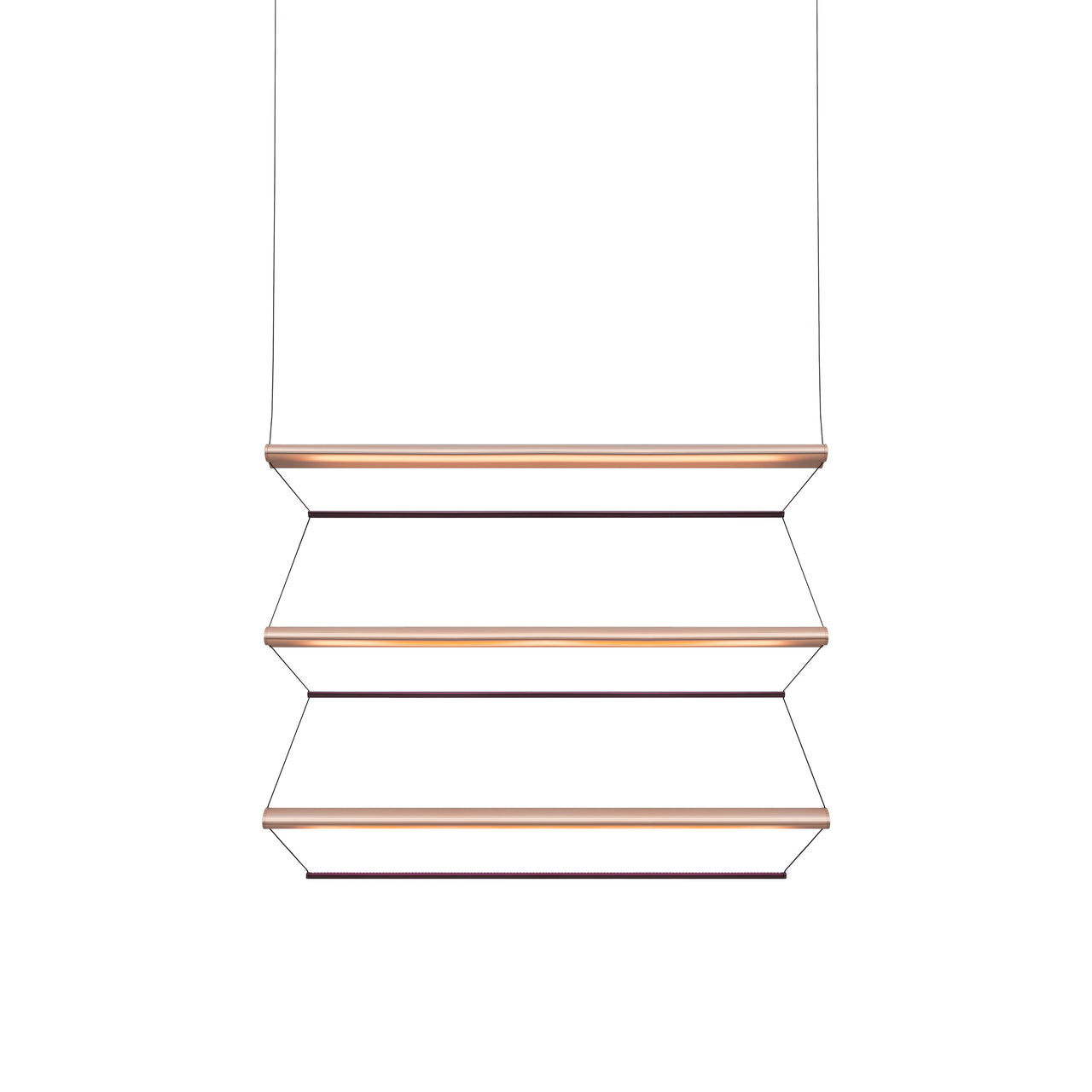 Tier 150 Vertical Pendant Light: 3V + Anodized Copper + Amethyst