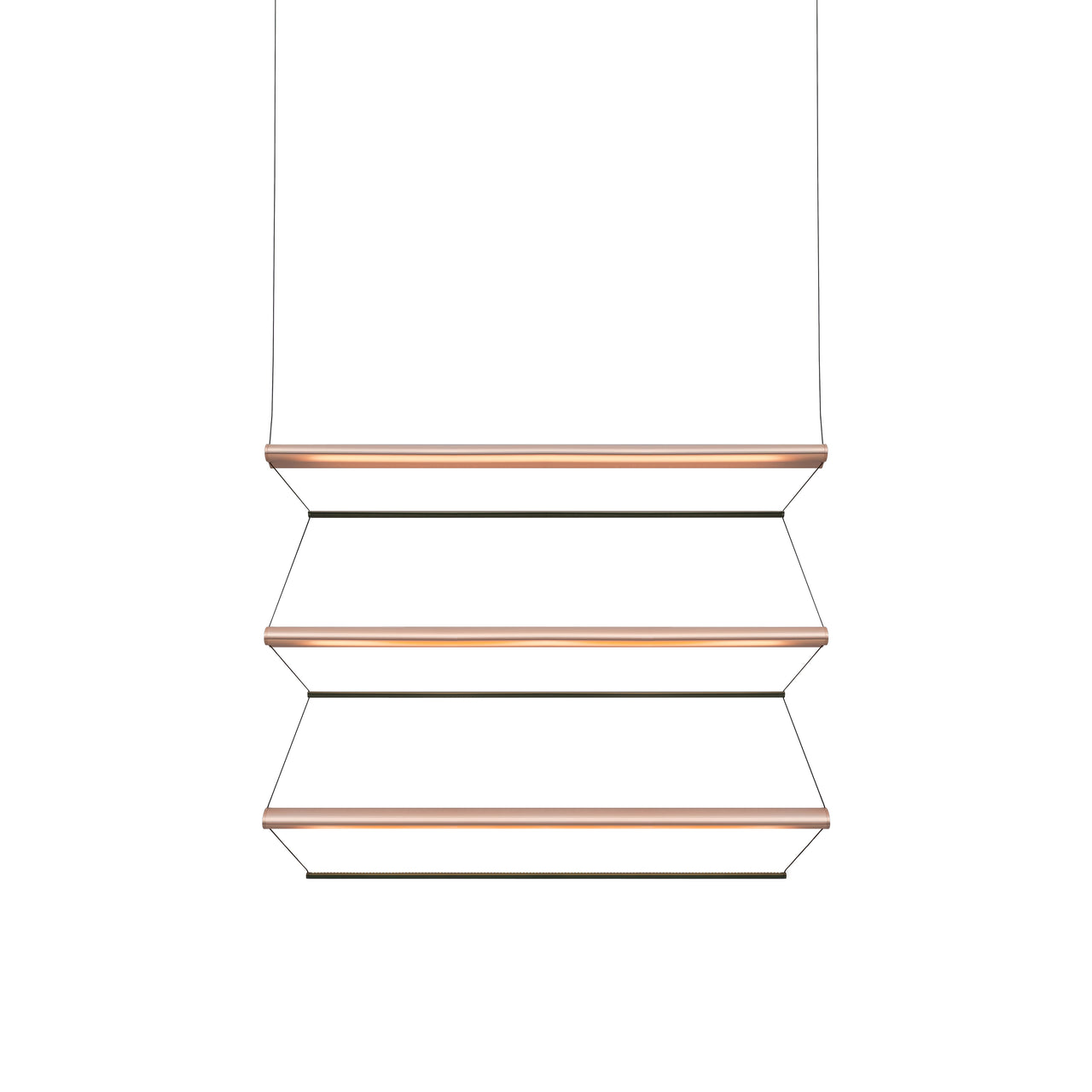 Tier 150 Vertical Pendant Light: 3V + Anodized Copper + Emerald