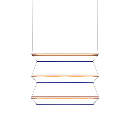 Tier 150 Vertical Pendant Light: 3V + Anodized Copper + Sapphire