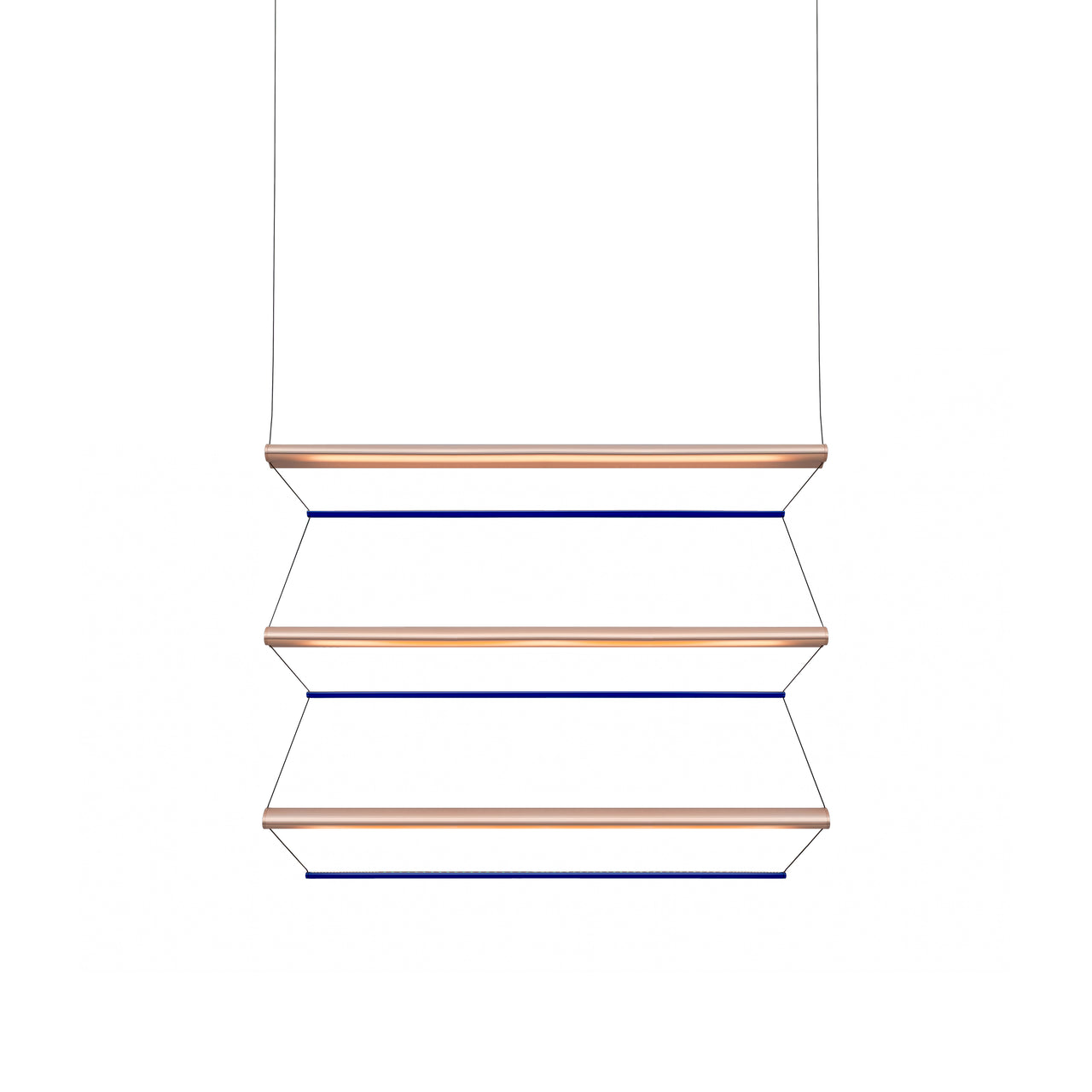 Tier 150 Vertical Pendant Light: 3V + Anodized Copper + Sapphire