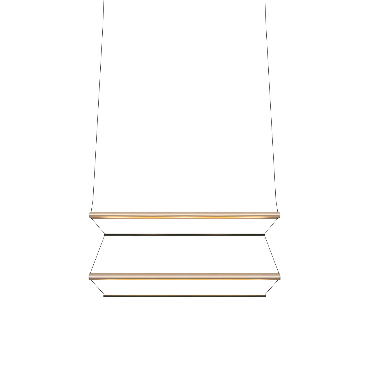 Tier 150 Vertical Pendant Light: 2V + Anodized Gold + Emerald