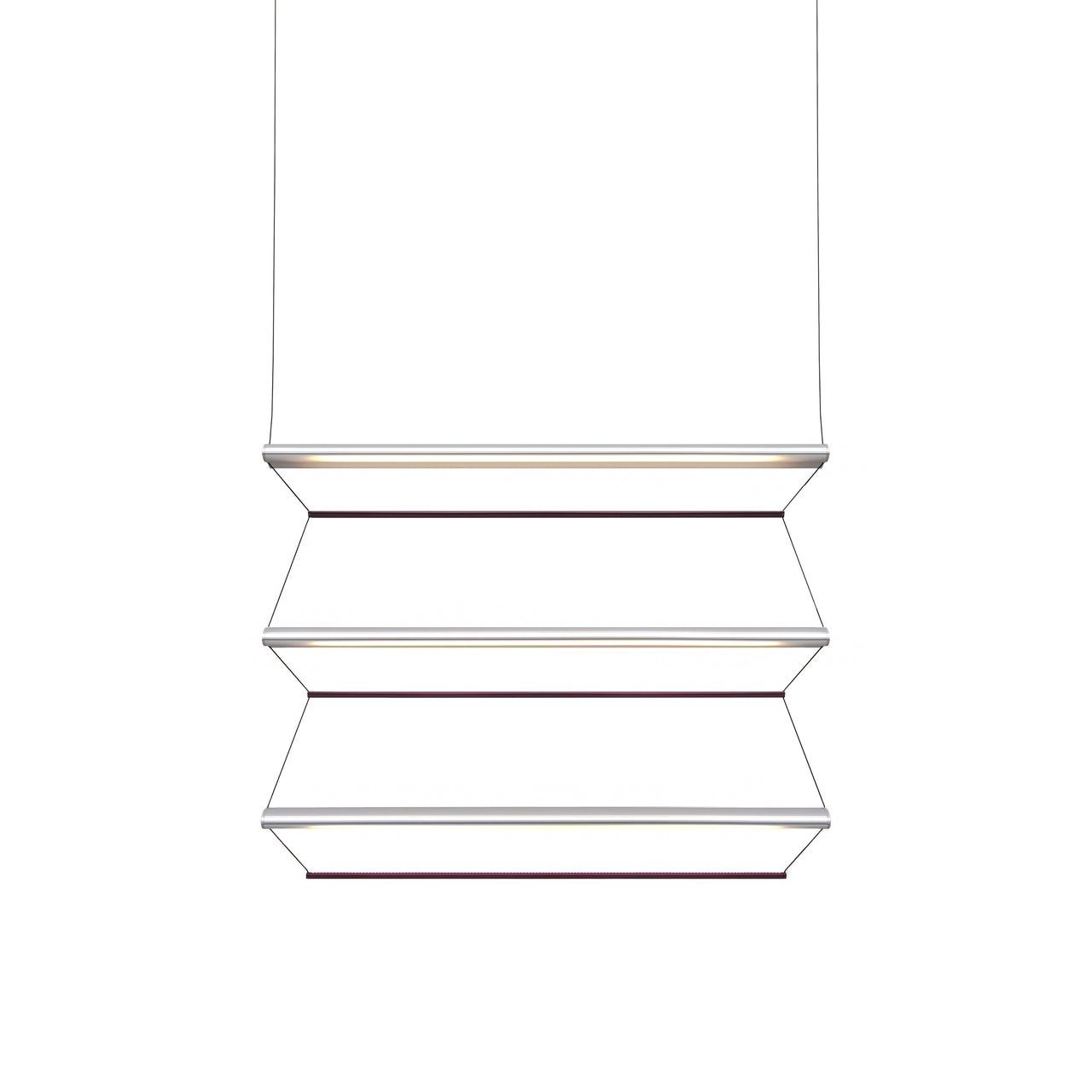 Tier 150 Vertical Pendant Light: 3V + Anodized Silver + Amethyst