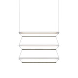 Tier 150 Vertical Pendant Light: 3V + Anodized Silver + Emerald