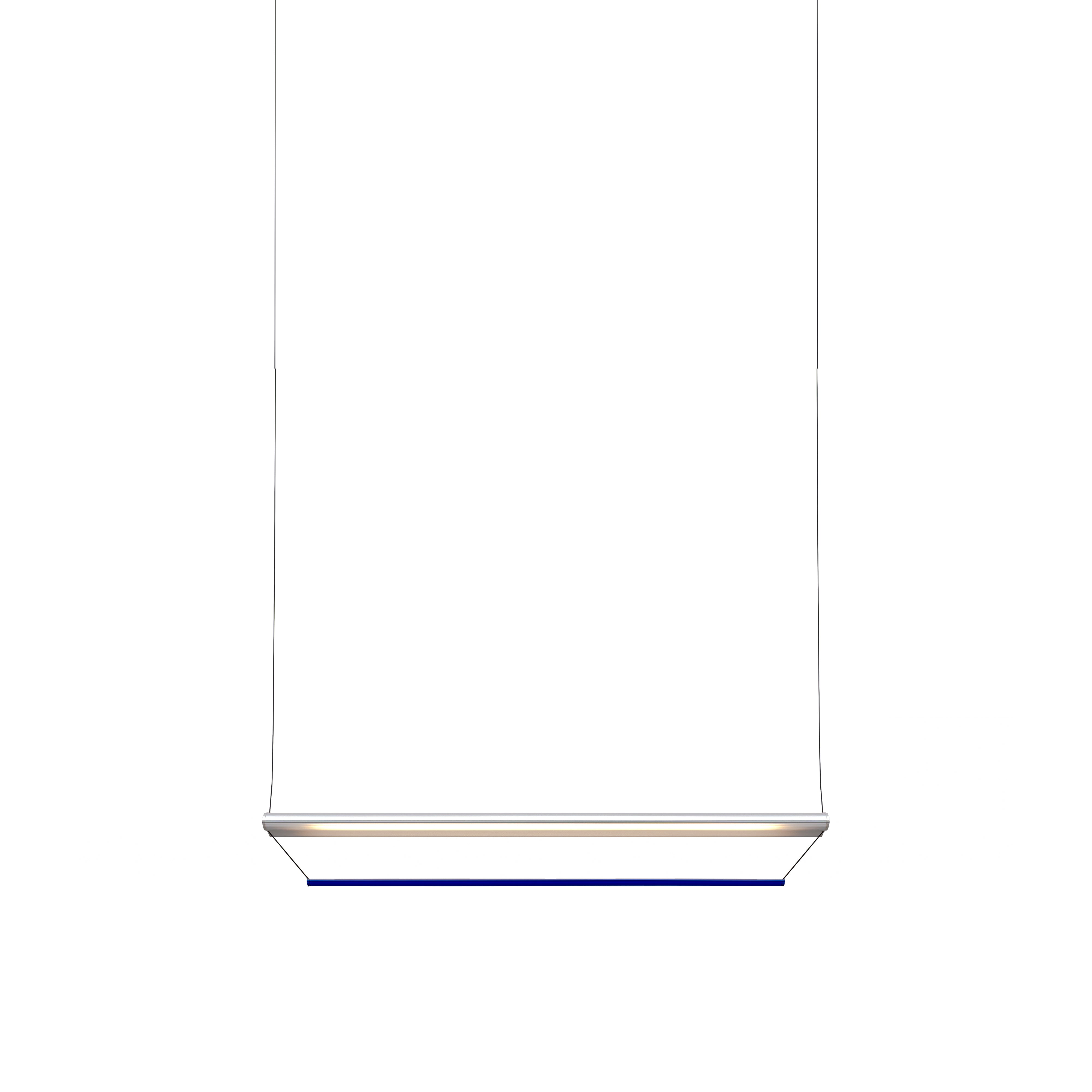 Tier 150 Pendant Light: Anodized Silver + Sapphire