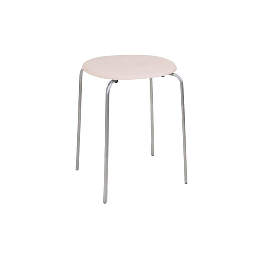 Petit Rond Stool: Upholstered + Natural Leather