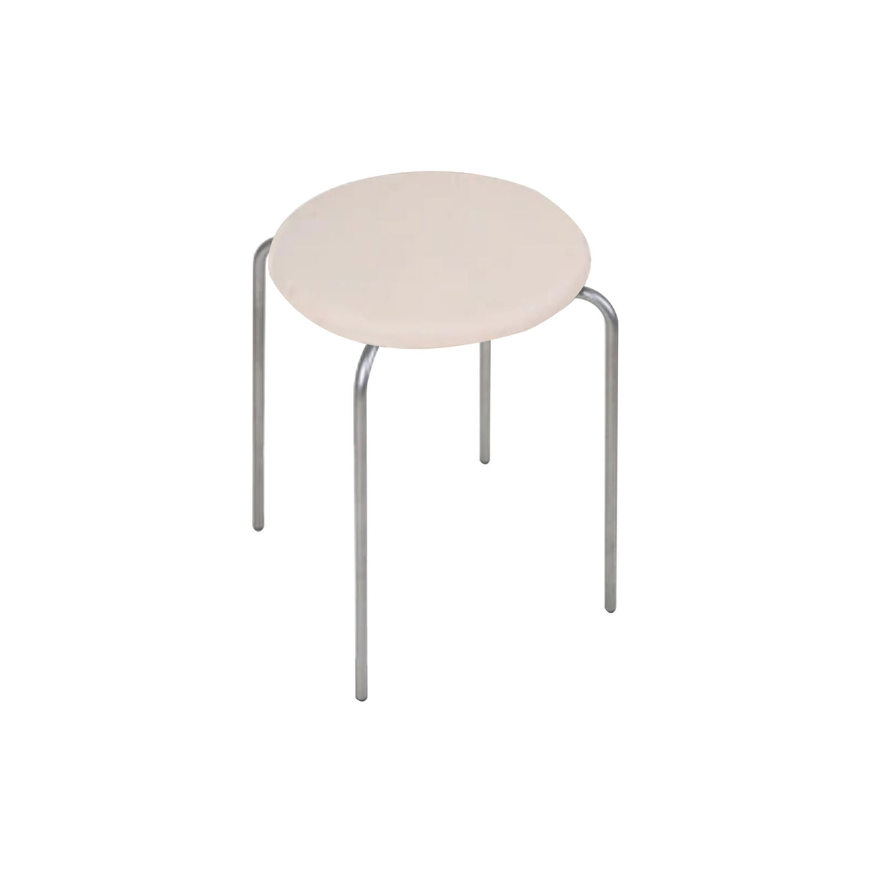 Petit Rond Stool: Upholstered + Natural Leather