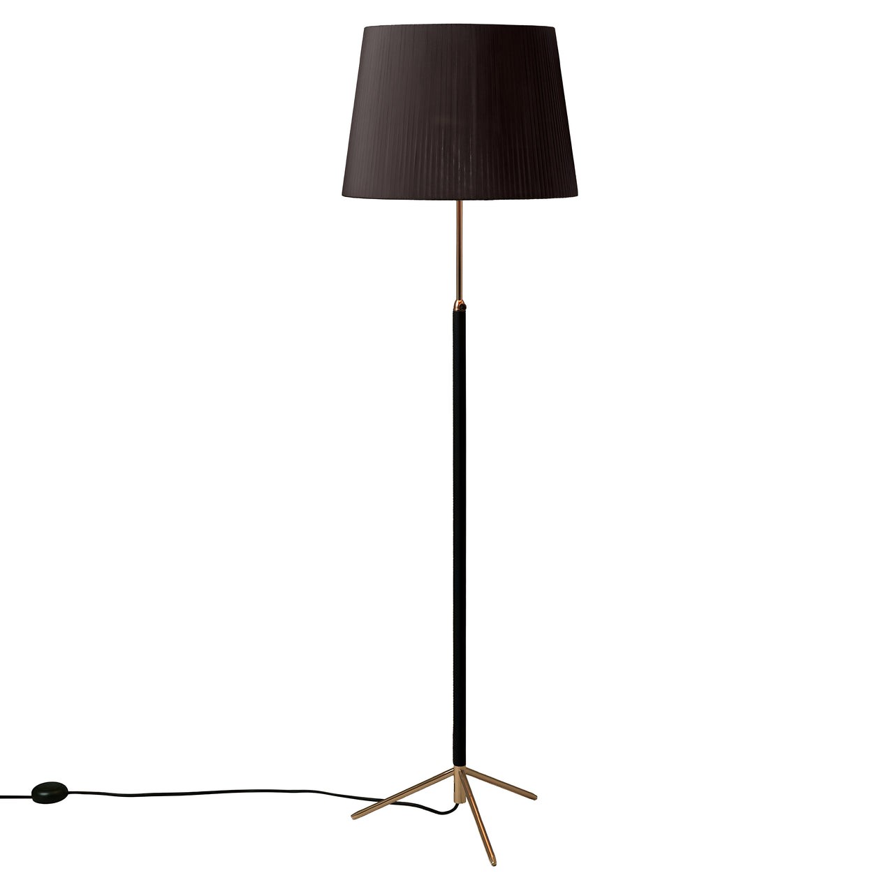 Pie de Salón Floor Lamp: G1 + Polished Brass + Black