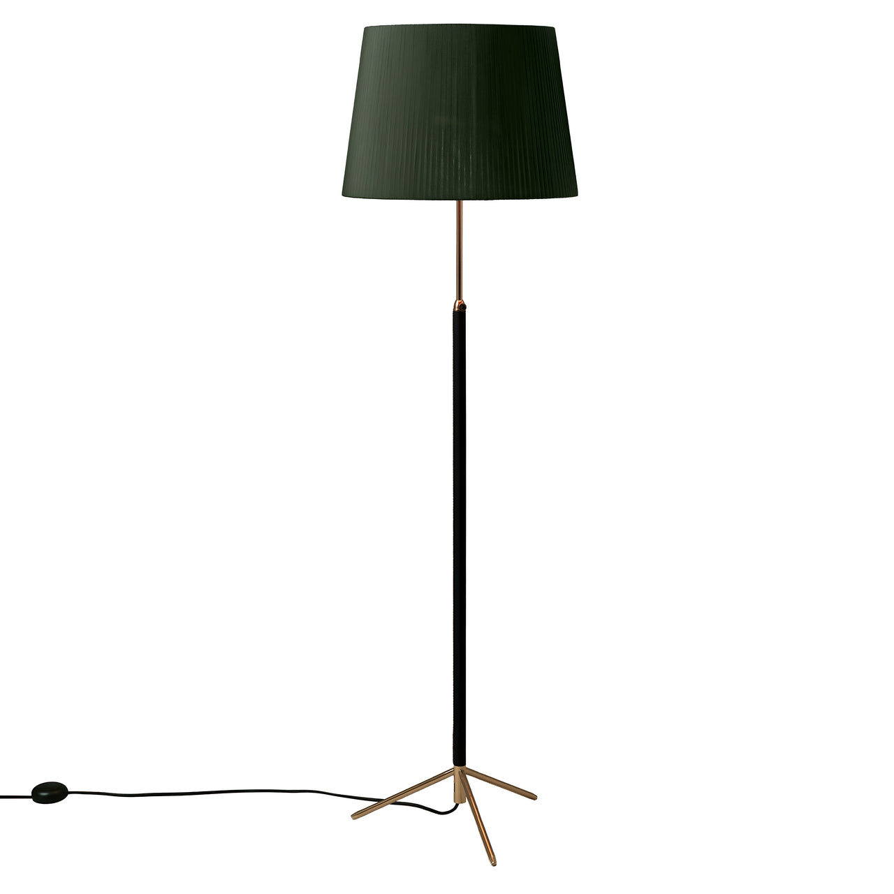 Pie de Salón Floor Lamp: G1 + Polished Brass + Green
