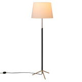 Pie de Salón Floor Lamp: G1 + Polished Brass + White Linen