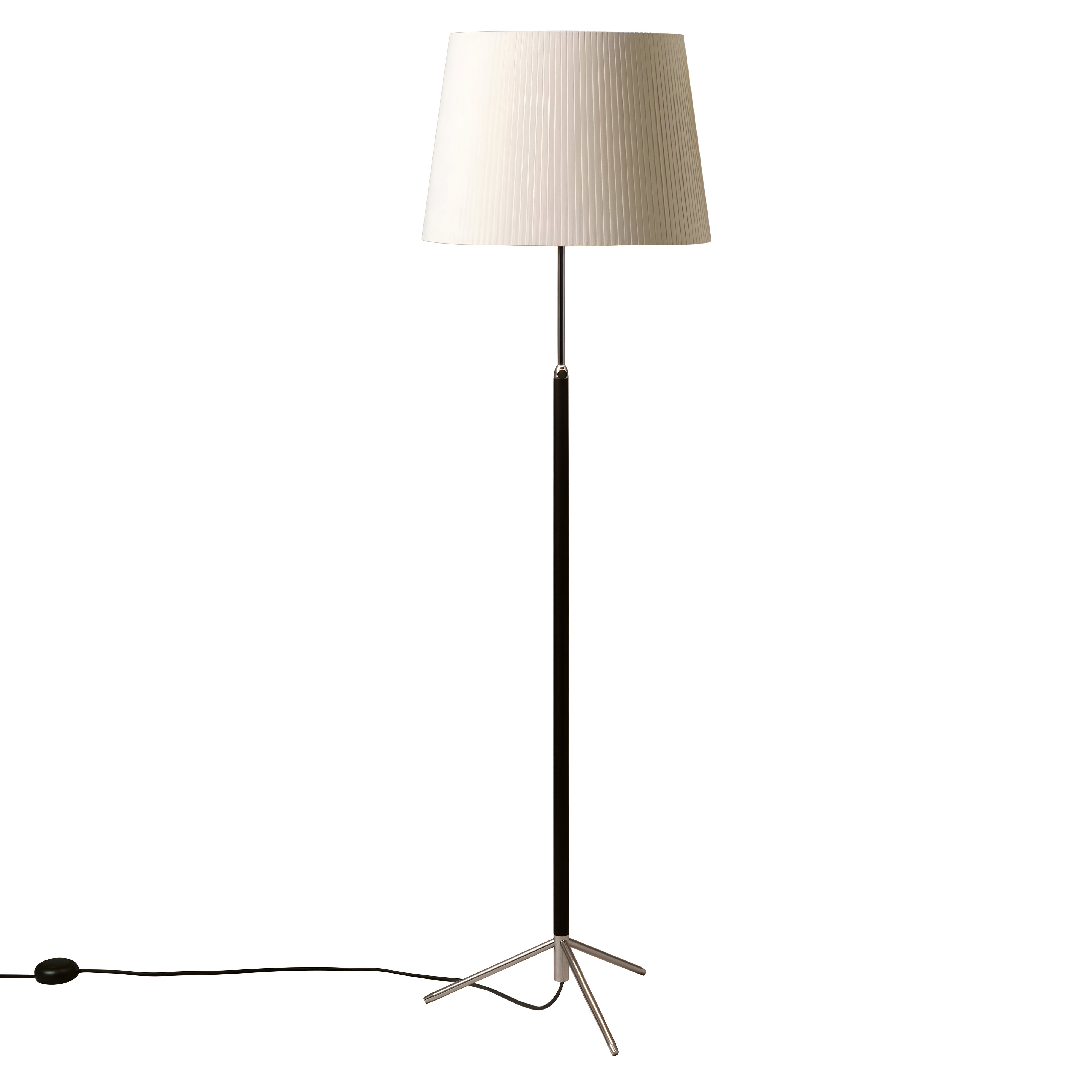 Pie de Salón Floor Lamp: G1 + Chrome-Plated + Natural