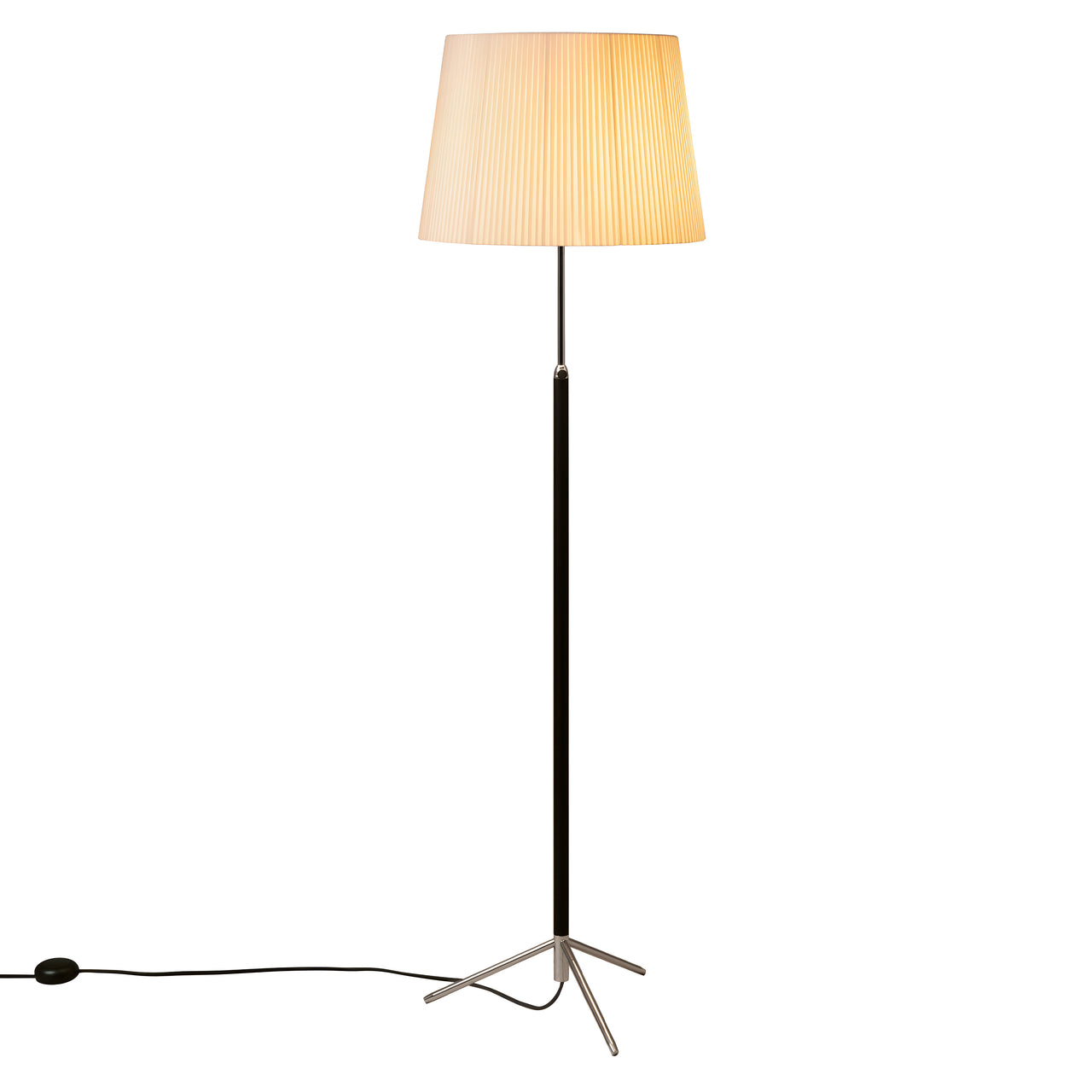 Pie de Salón Floor Lamp: G1 + Chrome-Plated + Natural