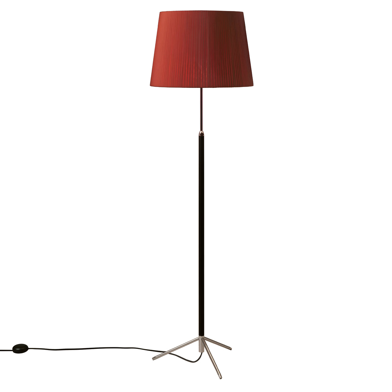 Pie de Salón Floor Lamp: G1 + Chrome-Plated + Red-Amber