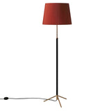 Pie de Salón Floor Lamp: G1 + Polished Brass + Red-Amber