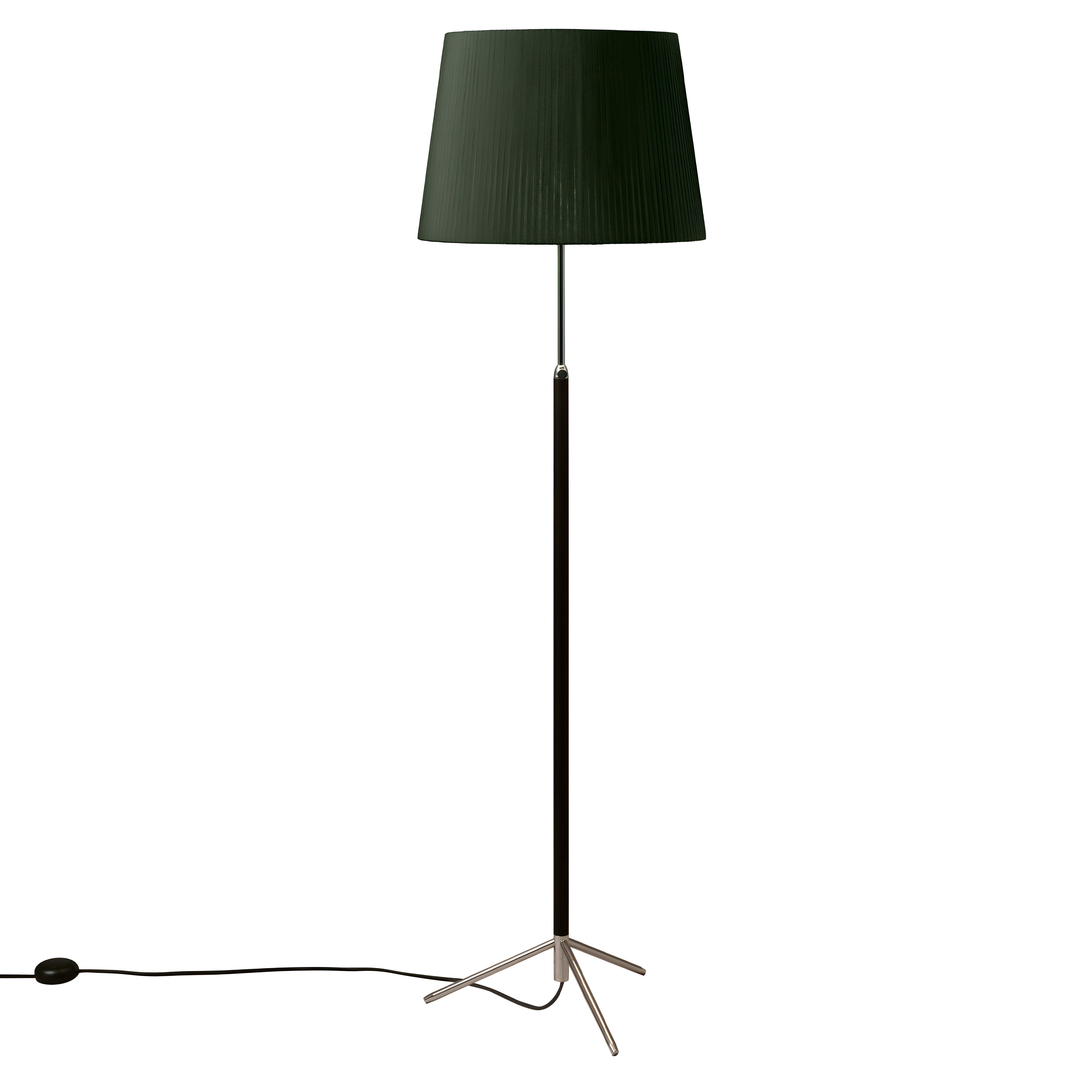 Pie de Salón Floor Lamp: G1 + Chrome-Plated + Green