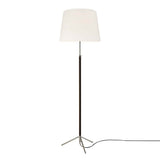 Pie de Salón Floor Lamp: G1 + Chrome-Plated + White Linen