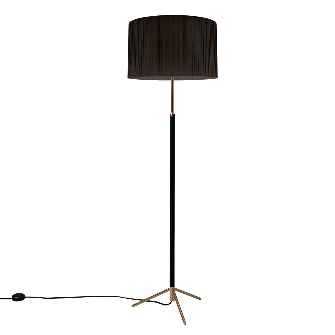 Pie de Salón Floor Lamp: G2 + Polished Brass + Black