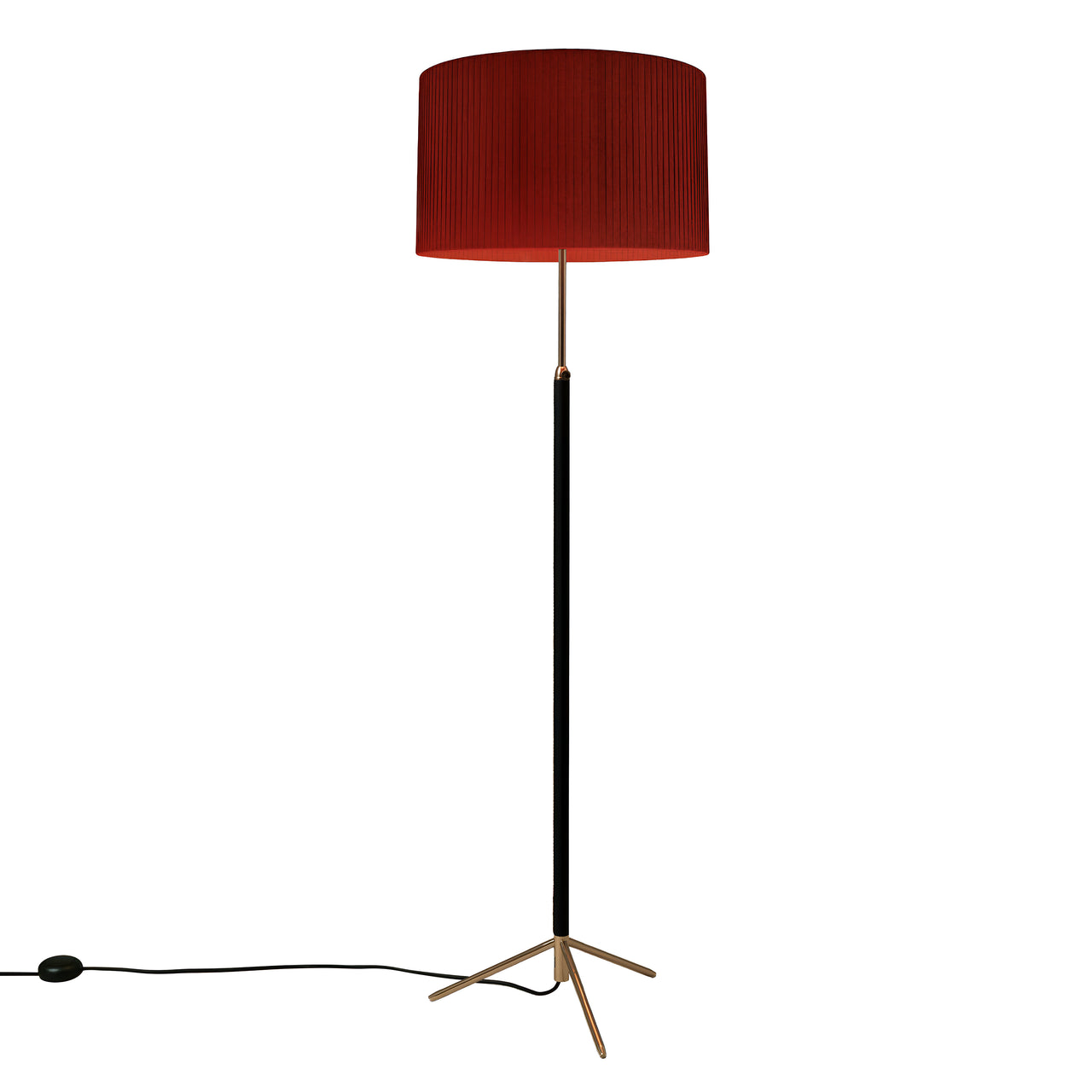 Pie de Salón Floor Lamp: G2 + Polished Brass + Red-Amber