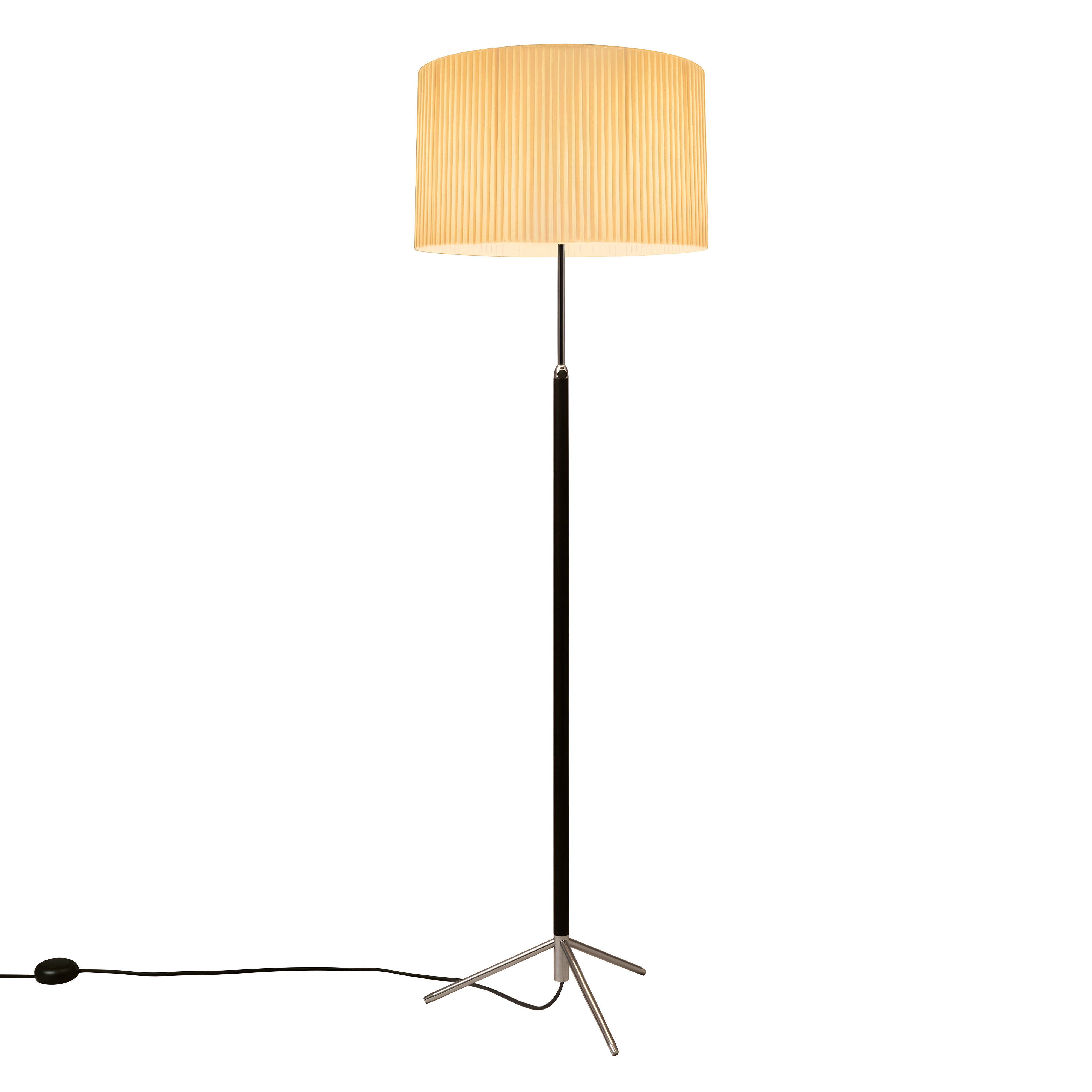 Pie de Salón Floor Lamp: G2 + Chrome-Plated + Natural