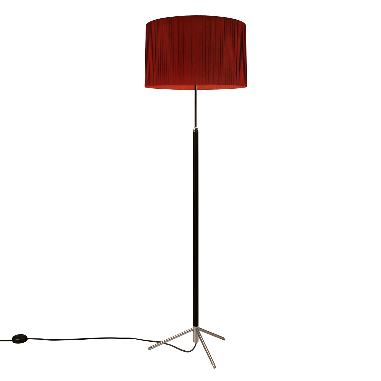 Pie de Salón Floor Lamp: G2 + Chrome-Plated + Red-Amber