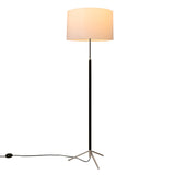 Pie de Salón Floor Lamp: G2 + Chrome-Plated + White Linen