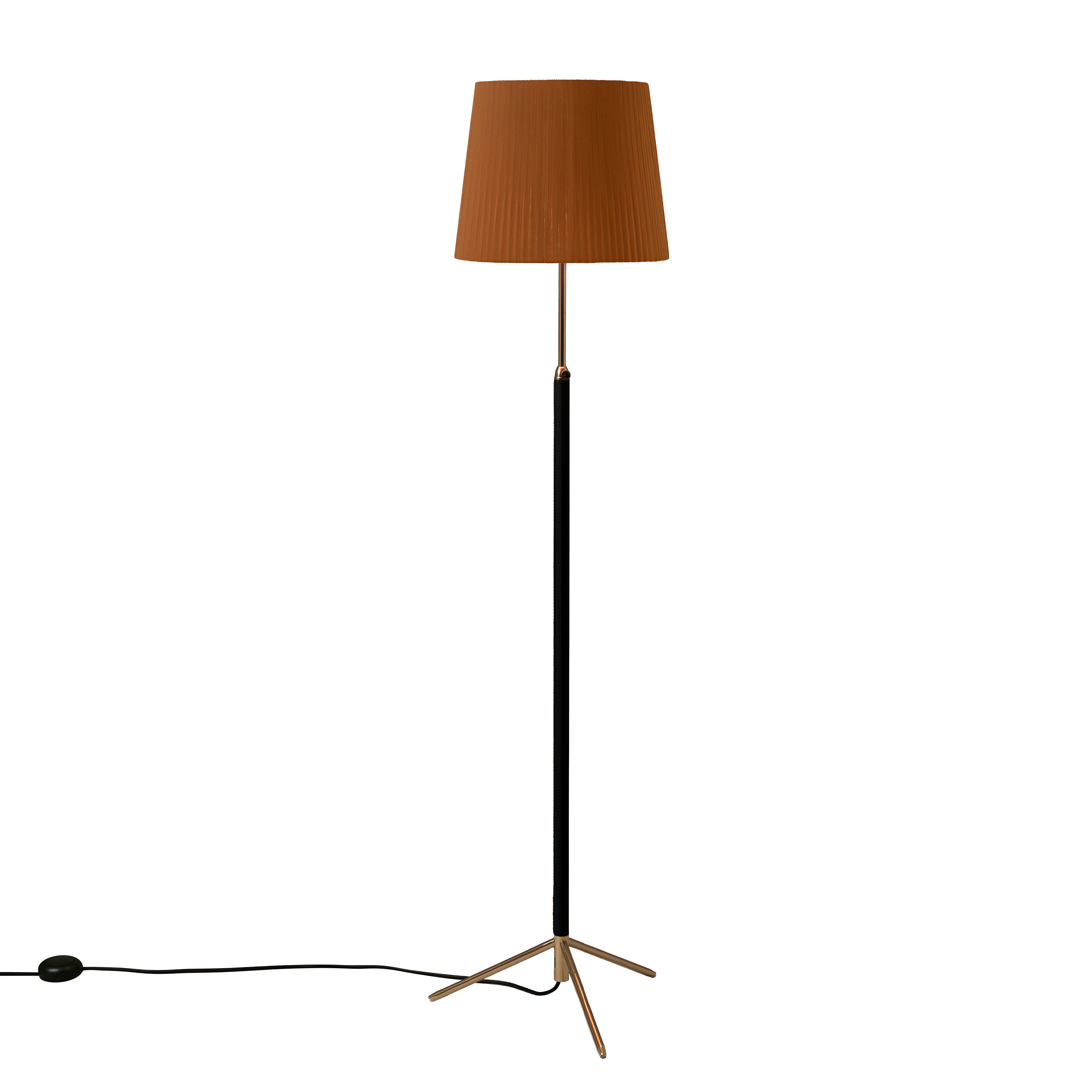 Pie de Salón Floor Lamp: G3 + Polished Brass + Mustard