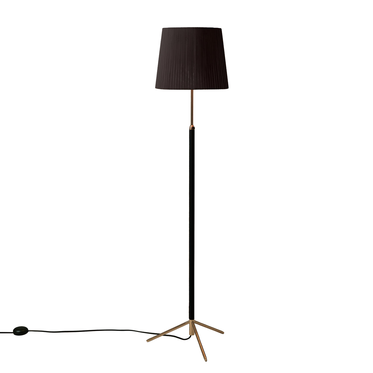 Pie de Salón Floor Lamp: G3 + Polished Brass + Black