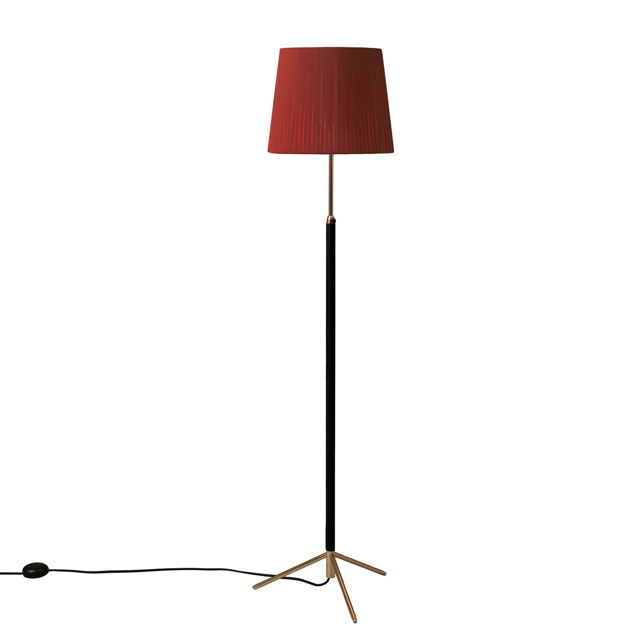Pie de Salón Floor Lamp: G3 + Polished Brass + Red-Amber