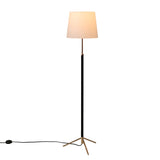 Pie de Salón Floor Lamp: G3 + Polished Brass + White Linen