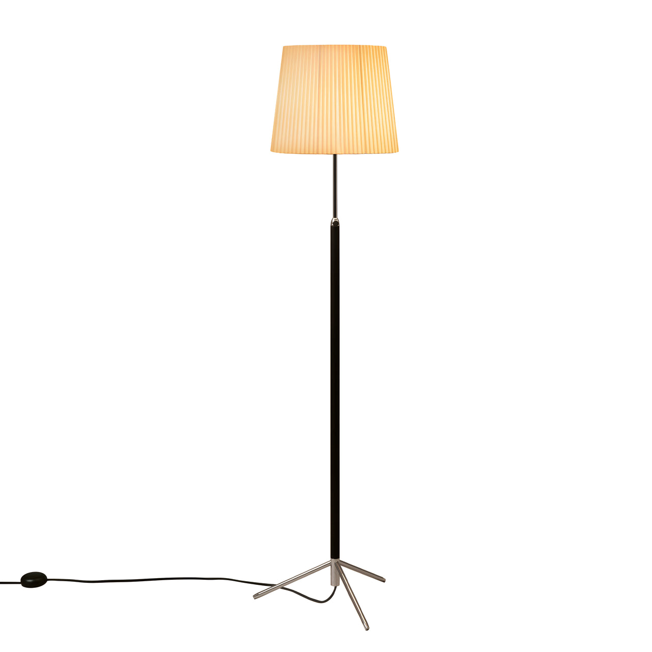 Pie de Salón Floor Lamp: G3 + Chrome-Plated + Natural