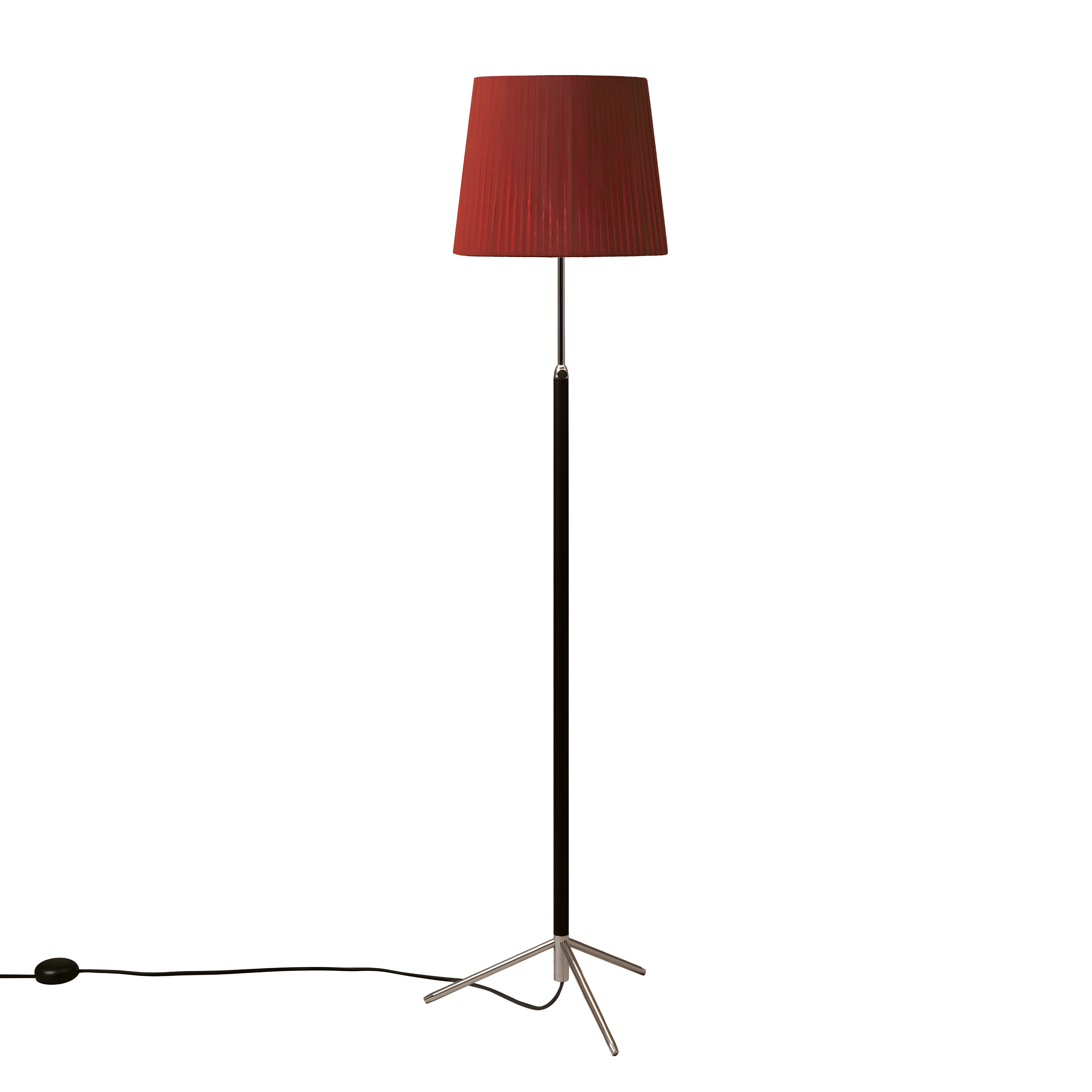 Pie de Salón Floor Lamp: G3 + Chrome-Plated + Red-Amber