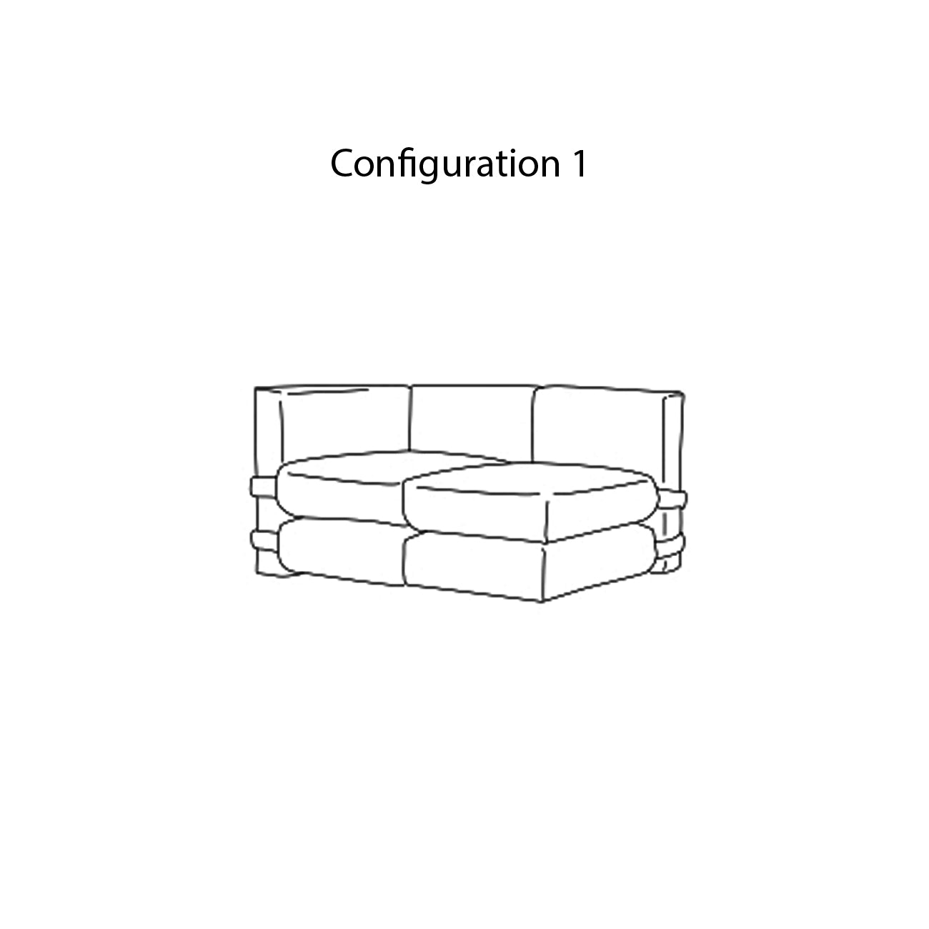 Pillow Modular Sofa: Leather + Configuration 1