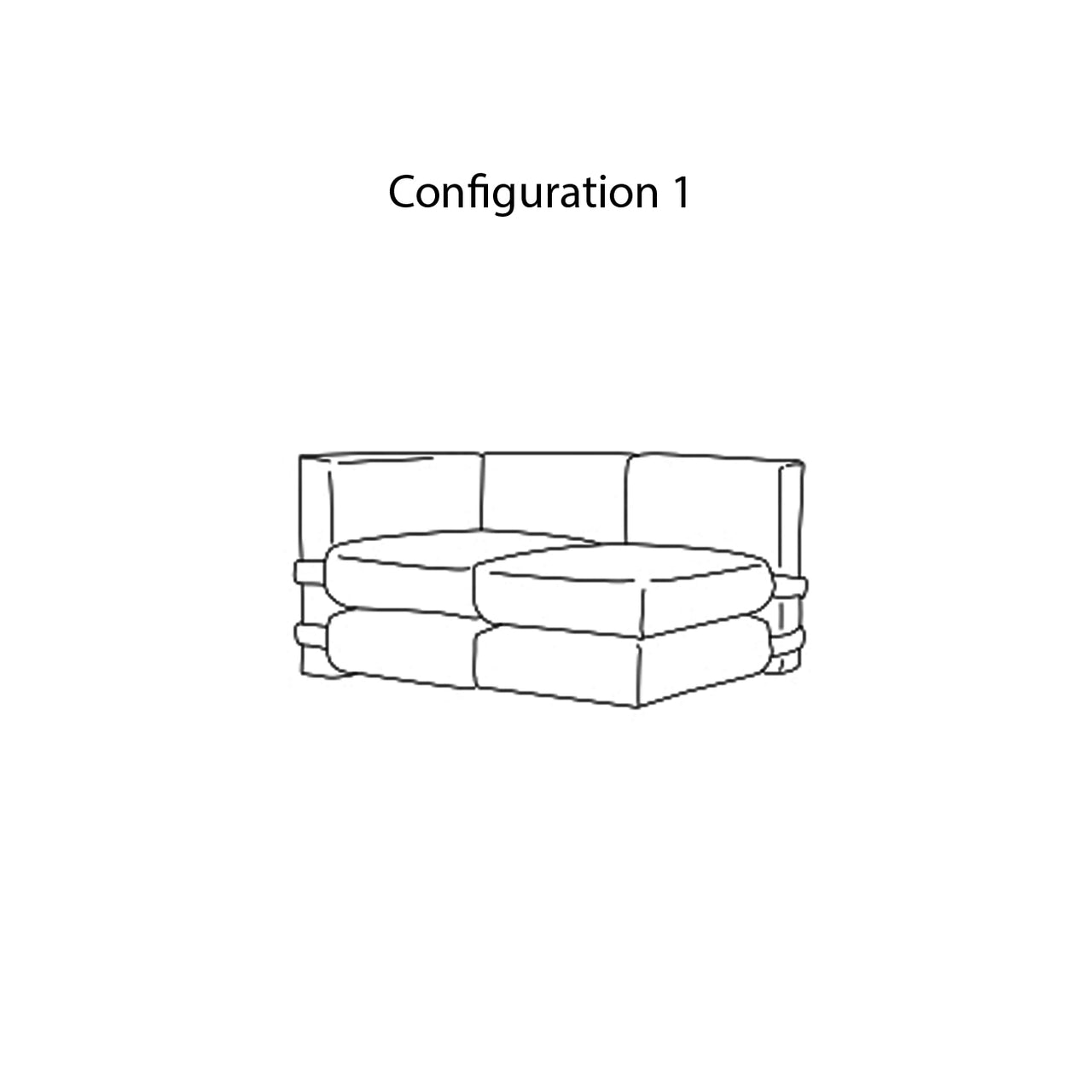 Pillow Modular Sofa: Leather + Configuration 1