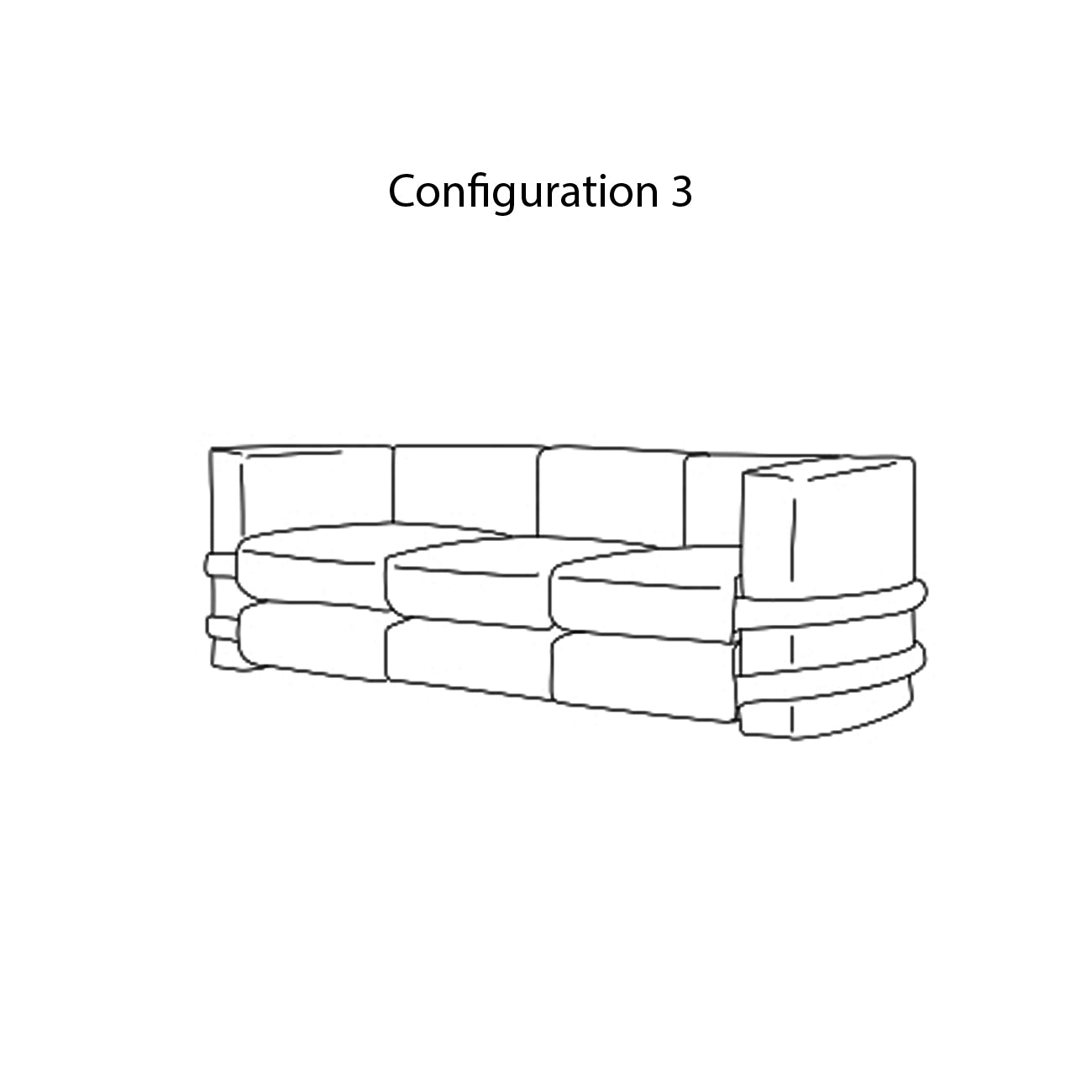 Pillow Modular Sofa: Leather + Configuration 3