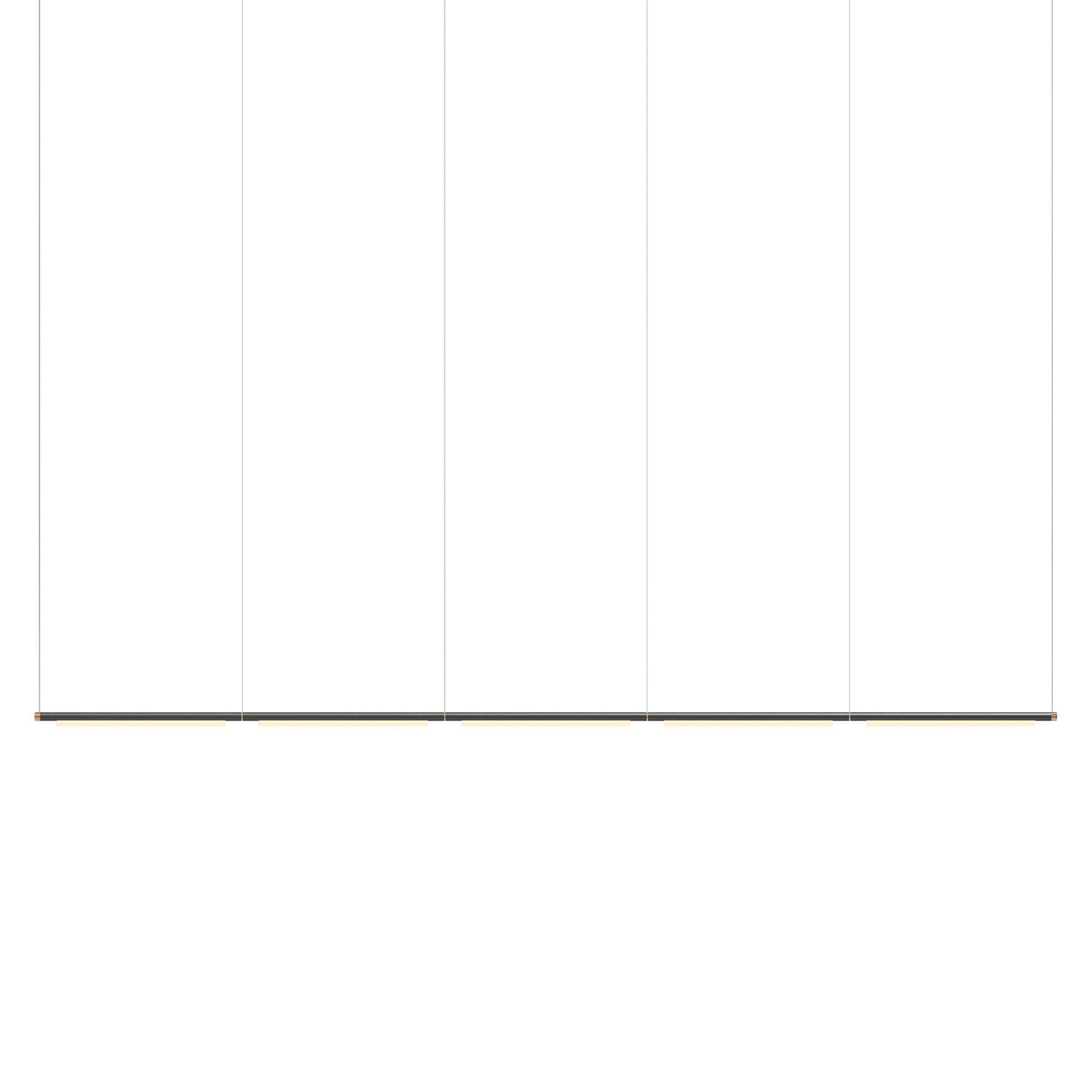 Pipeline 125.5 Linear Pendant Light: Black + Copper