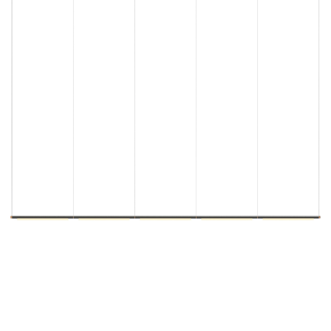 Pipeline 125.5 Linear Pendant Light: Black + Copper