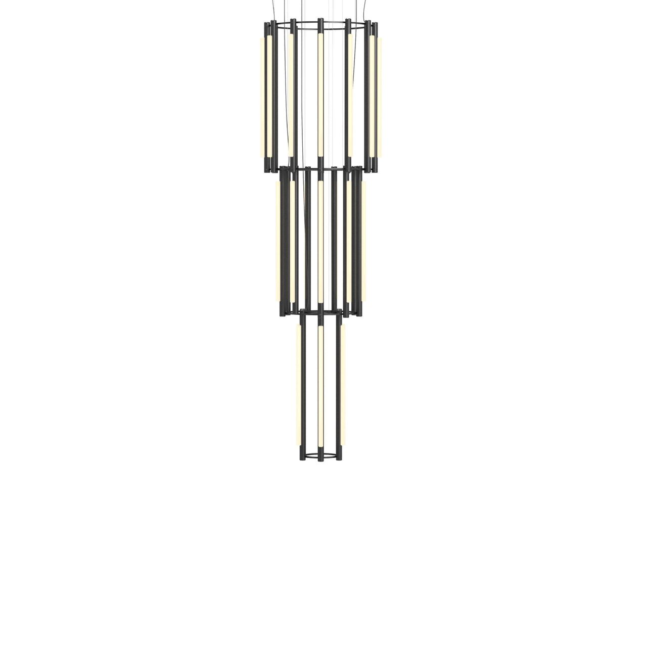 Pipeline 12 Chandelier: Black