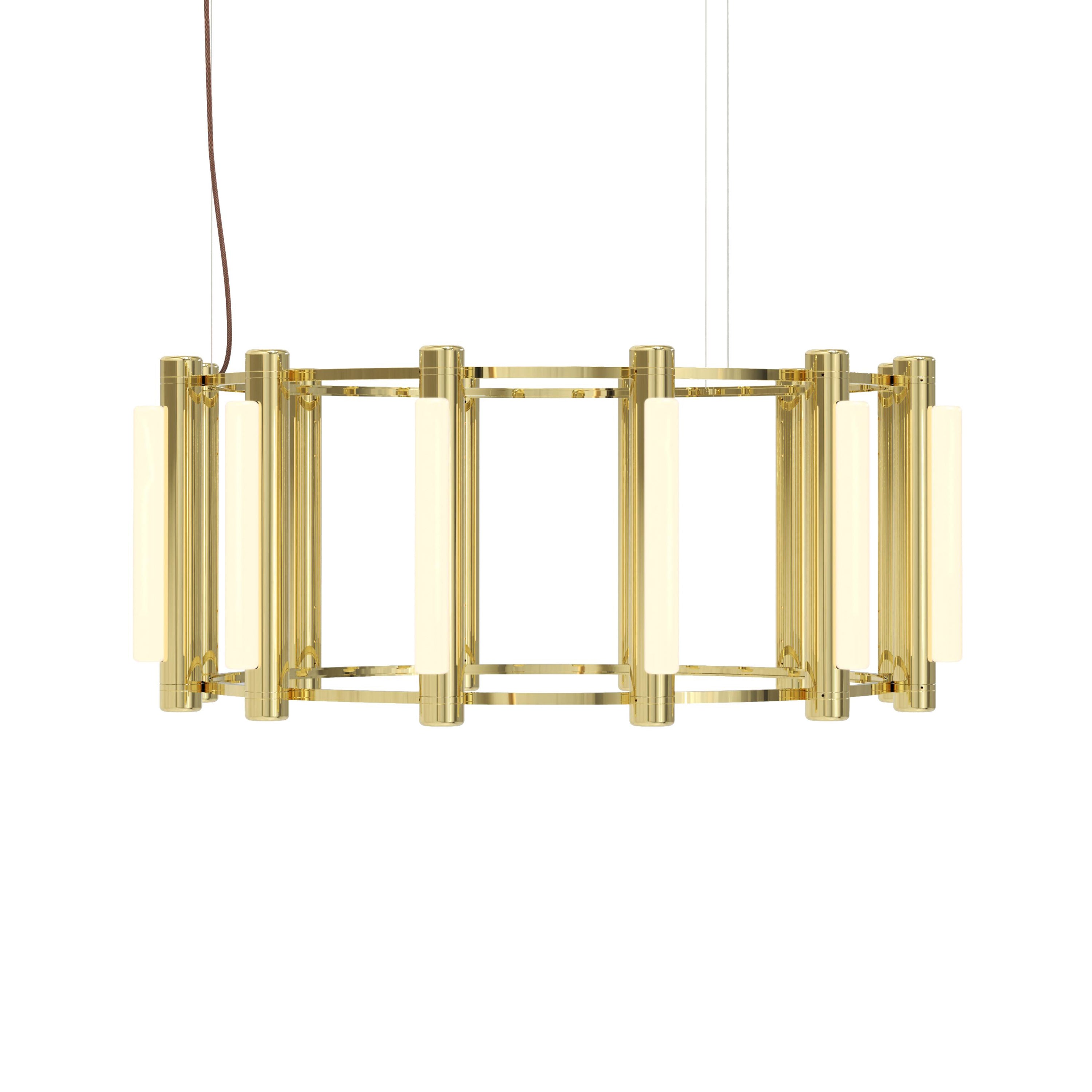 Pipeline 3 Chandelier: Brass