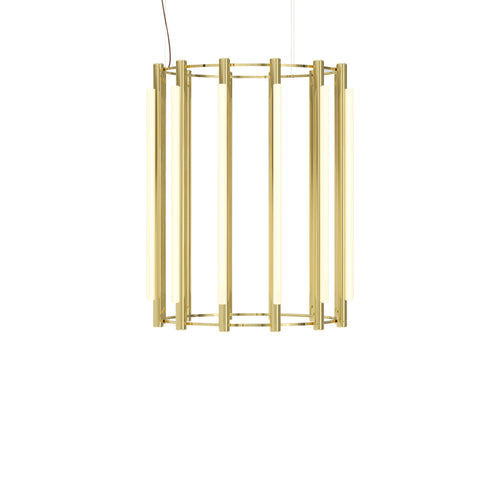 Pipeline 6 Chandelier: Brass