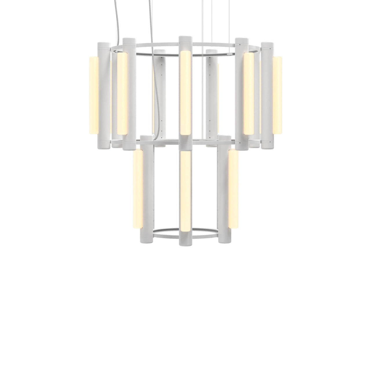 Pipeline 7 Chandelier: White